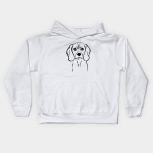 Beagle (Black and White) Kids Hoodie